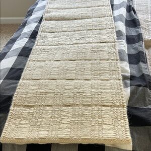 Crate & Barrel Almaden Woven Cream Table Runner